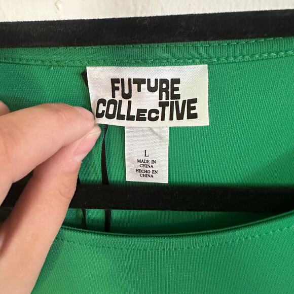 New womans future collective green ruched above knee dress size large - Picture 7 of 8